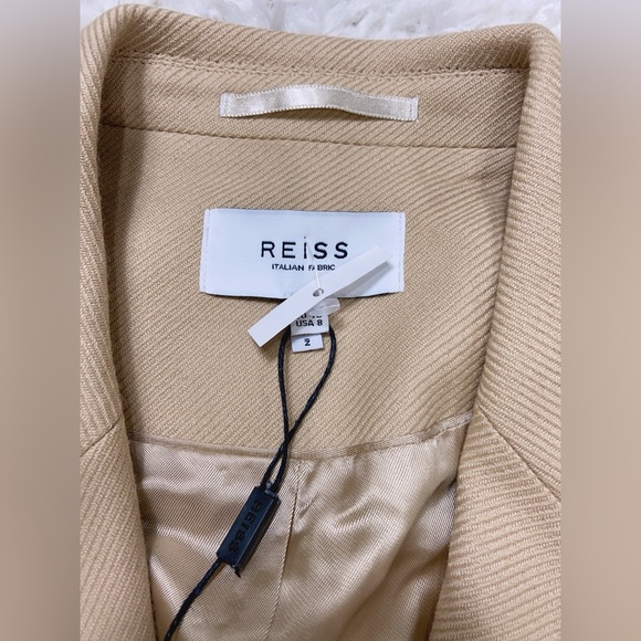 NWT $545 Reiss Double Breasted Twill Blazer in Light Camel - Picture 8 of 11